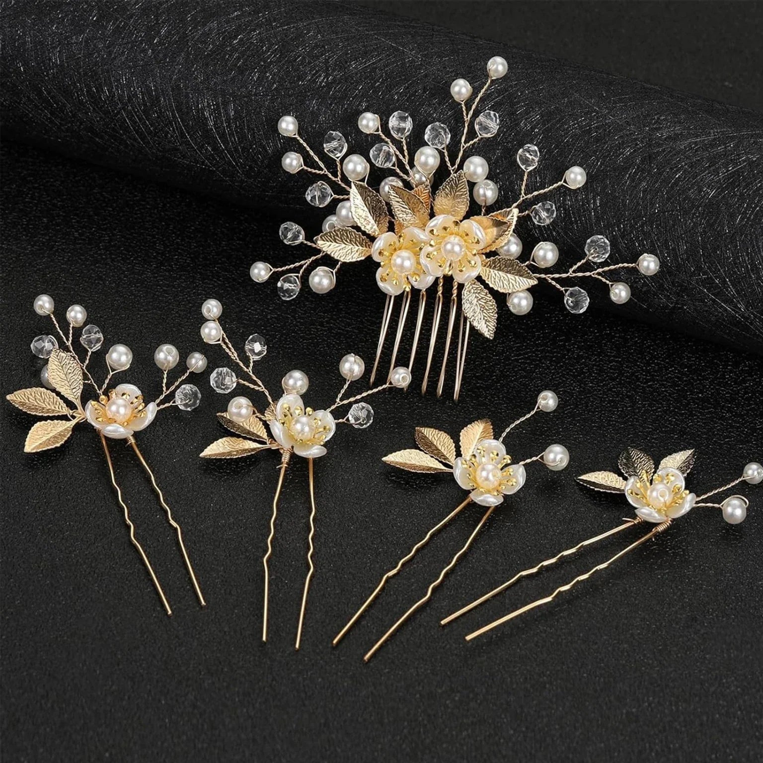Floral Hair Pins for Bridal Hairstyle