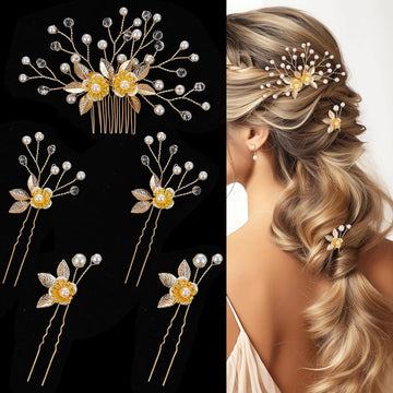 Floral Hair Pins for Bridal Hairstyle