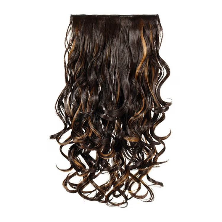 Curly Hair Extension 16 Inch Dark Brown Human Hair