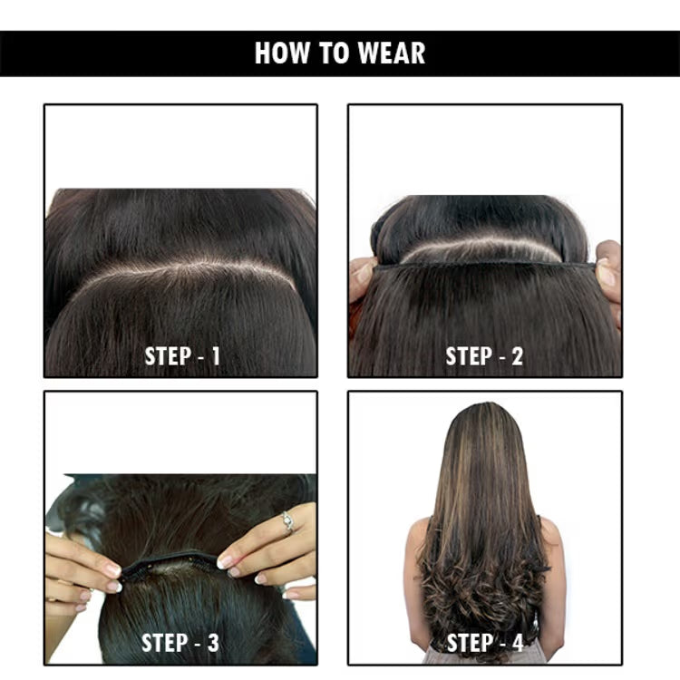 Curly Hair Extension 16 Inch Dark Brown Human Hair