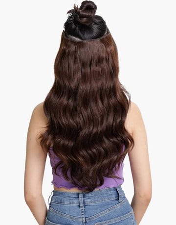 Premium 100% Human Hair Halo Extensions (Natural Black)