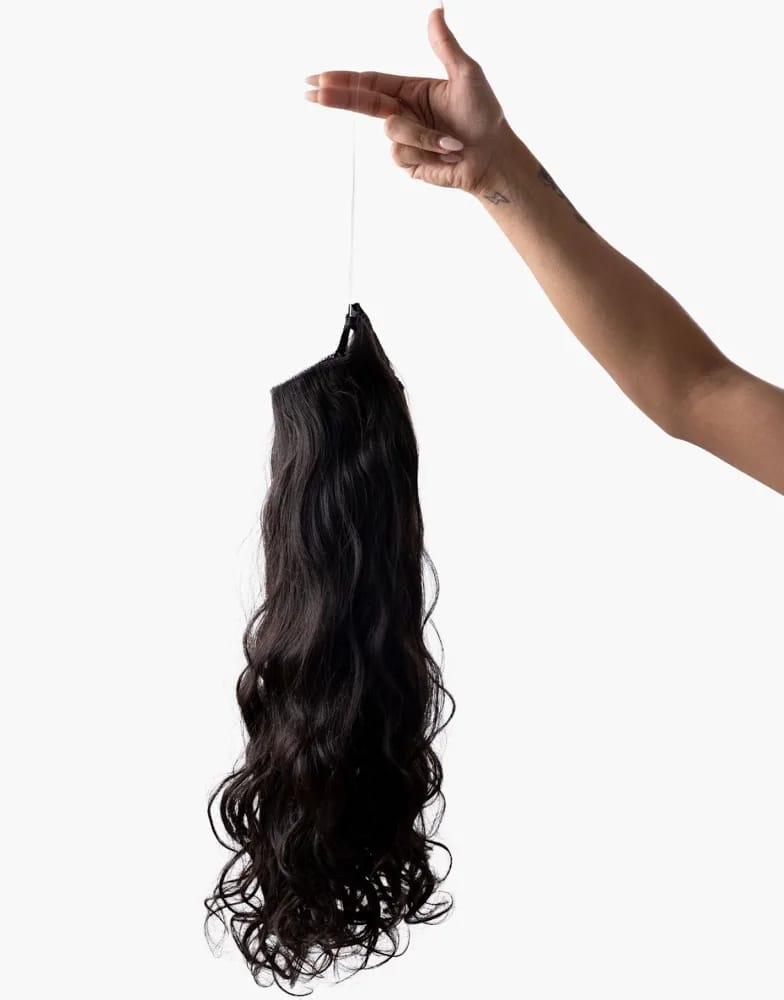 Premium 100% Human Hair Halo Extensions (Natural Black)
