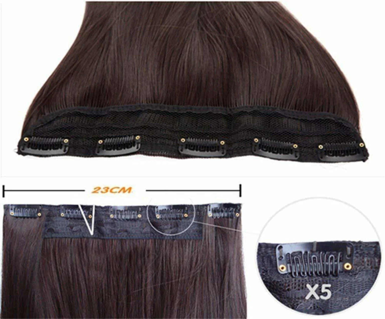 Curly Hair Extension 20 Inch Natural Black Clip-In